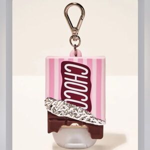 Bath & Body Works Pink and Brown Chocolate Bar PocketBac Holder Keychain